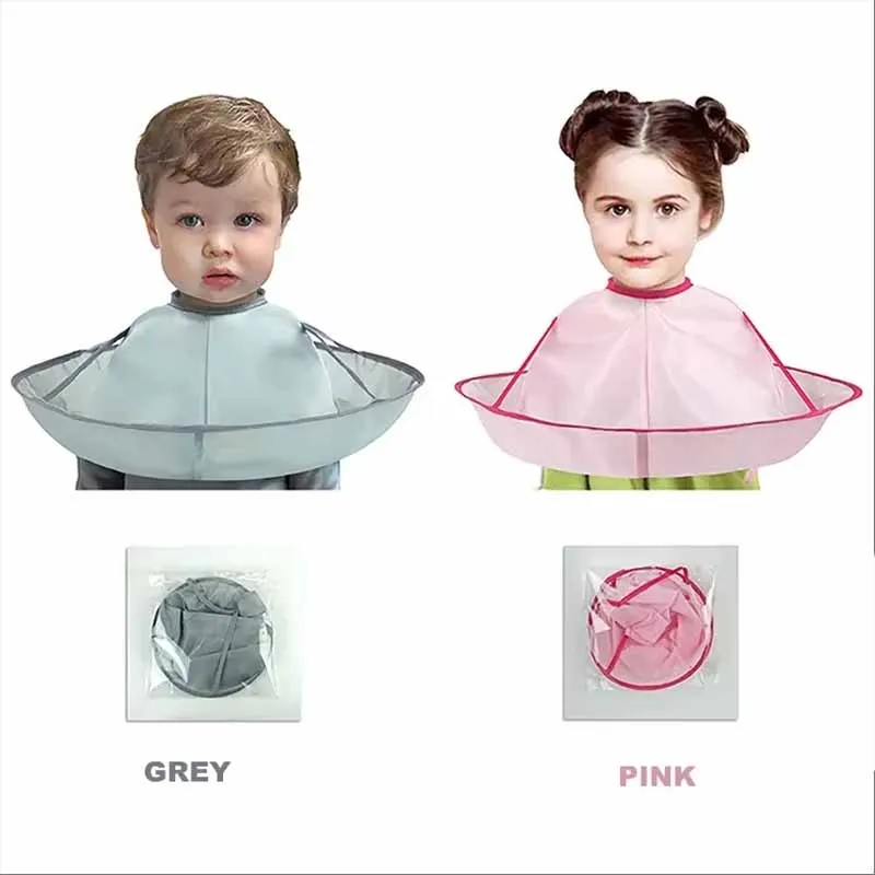 Kids Haircut Cape Reusable Barber Hair Cutting Cape Tools Foldable Hair Catch for Home Use Hairdressing Apron Baby Accessories thumbnail 2