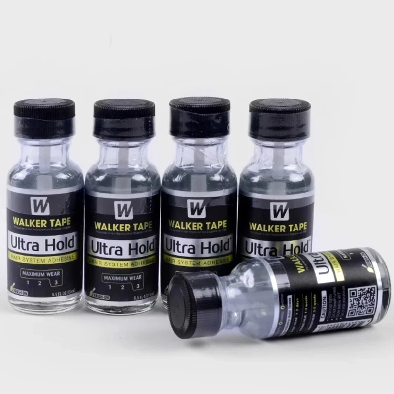 Wholesale Walker Tape Ultra Hold Lace Wig Glue Waterproof Transparent Lace Adhesive for Hair Replacement Brush-on Glue thumbnail 5
