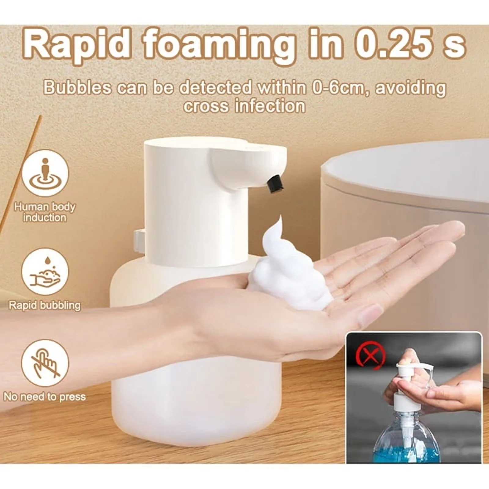 500ML P6 Large Capacity Contactless Intelligent Induction Automatic Sense Soap Dispenser Electric Hand Sanitizer Washing Machine thumbnail 4
