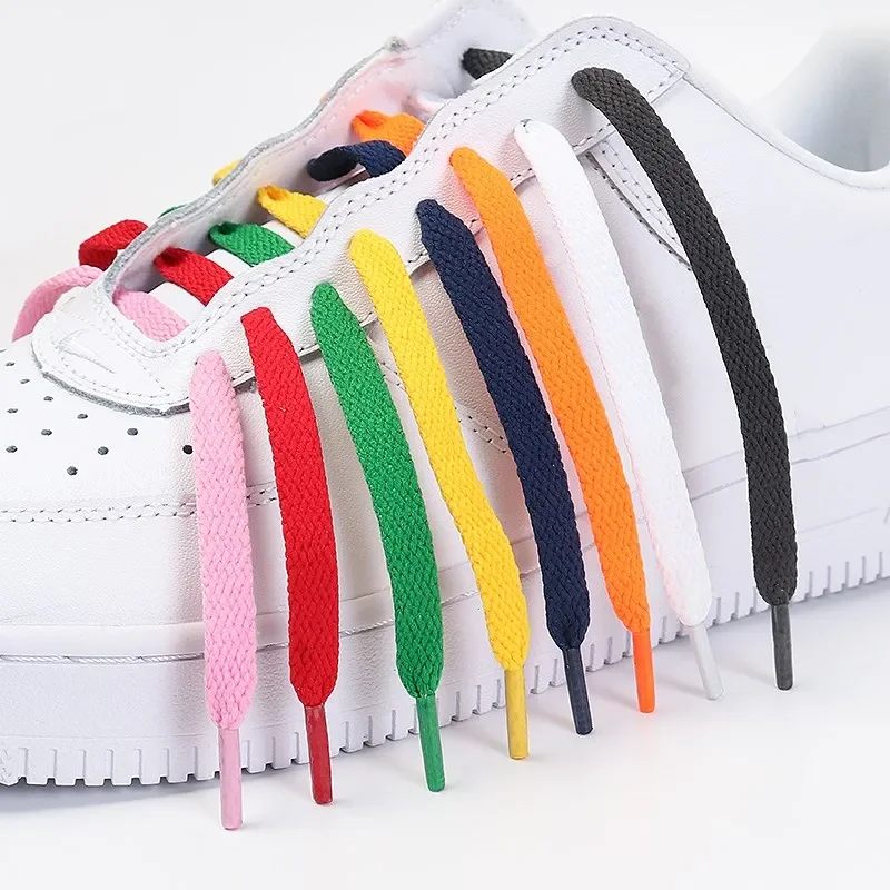 1 Pair Flat Shoelaces Classic Shoe Laces Fit Fashion Solid Sports Shoelace Casual Unisex Shoe Strings Shoe Accessories AF1 thumbnail 2