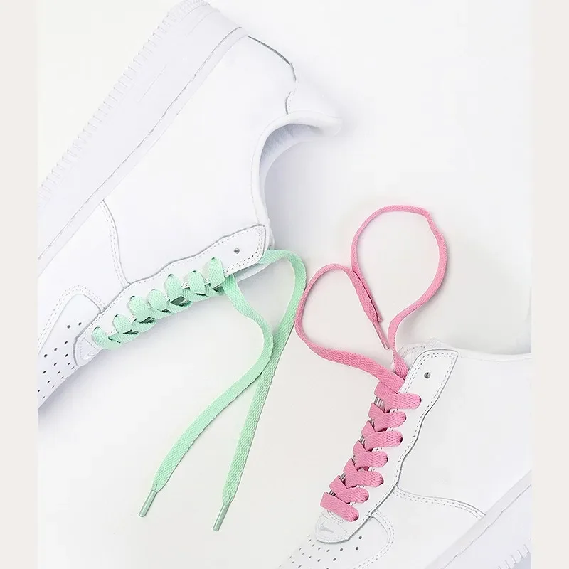 1 Pair Flat Shoelaces Classic Shoe Laces Fit Fashion Solid Sports Shoelace Casual Unisex Shoe Strings Shoe Accessories AF1 thumbnail 3