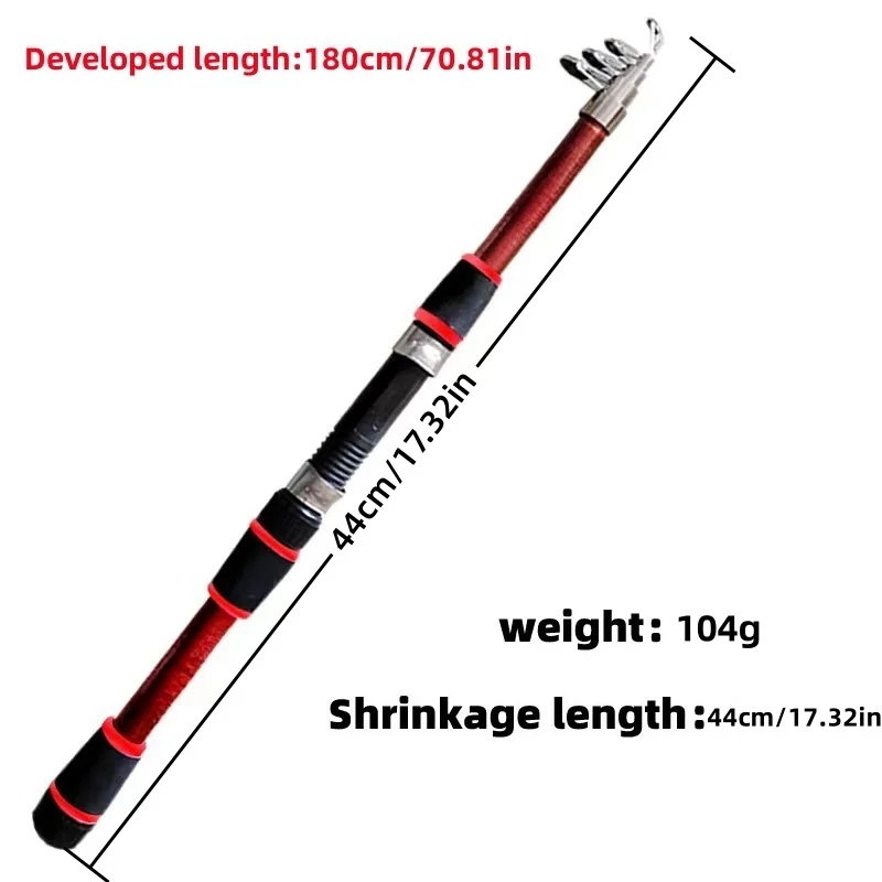 Fishing Pole Set Full Kits With Telescopic Fishing Rod And Spinning Reel Baits Hooks Travel Pole Set thumbnail 2