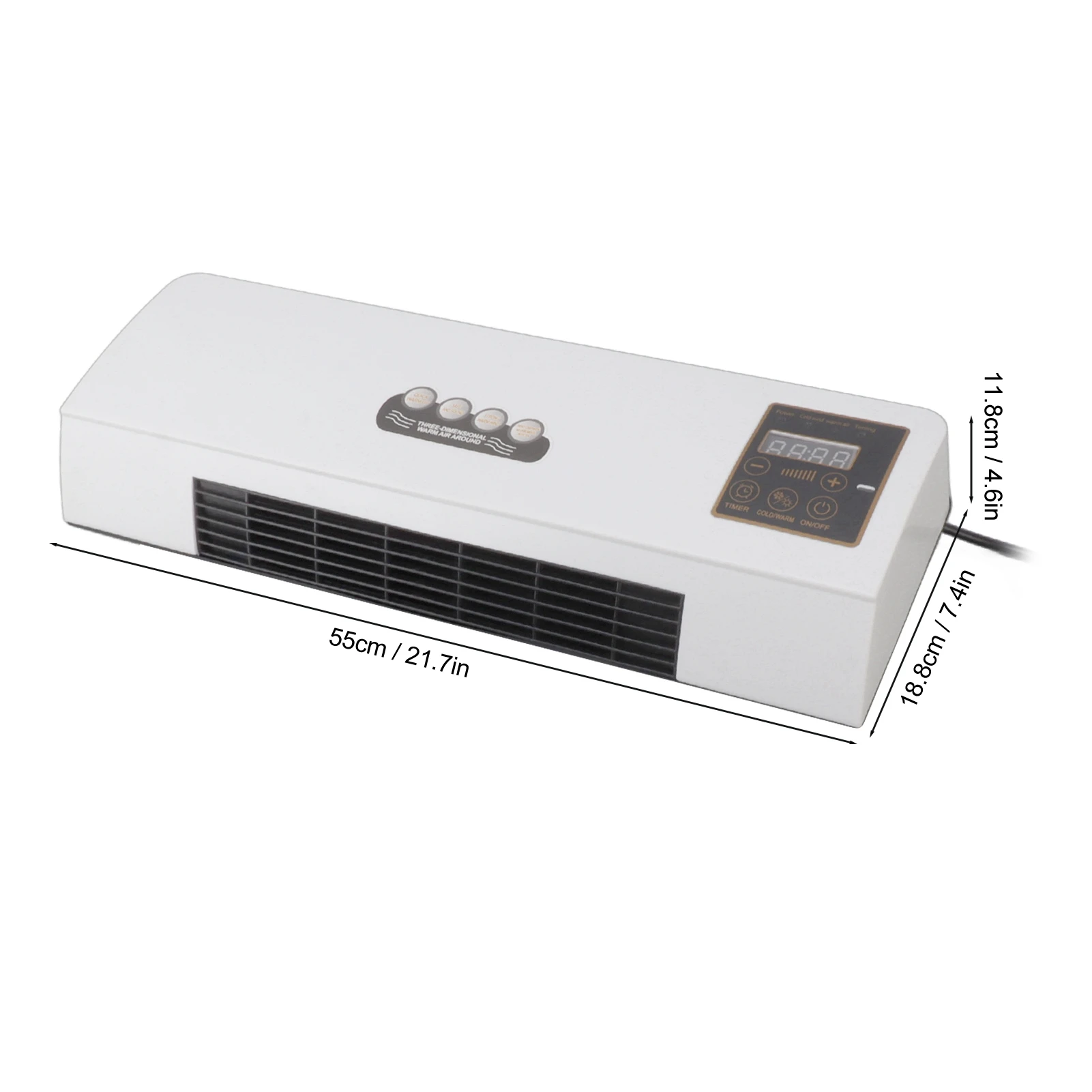 1800W Wall Mounted Air Conditioner Heater Electric Cooling Heating Machine PTC Heating Element Heater with Remote Control Timer thumbnail 4