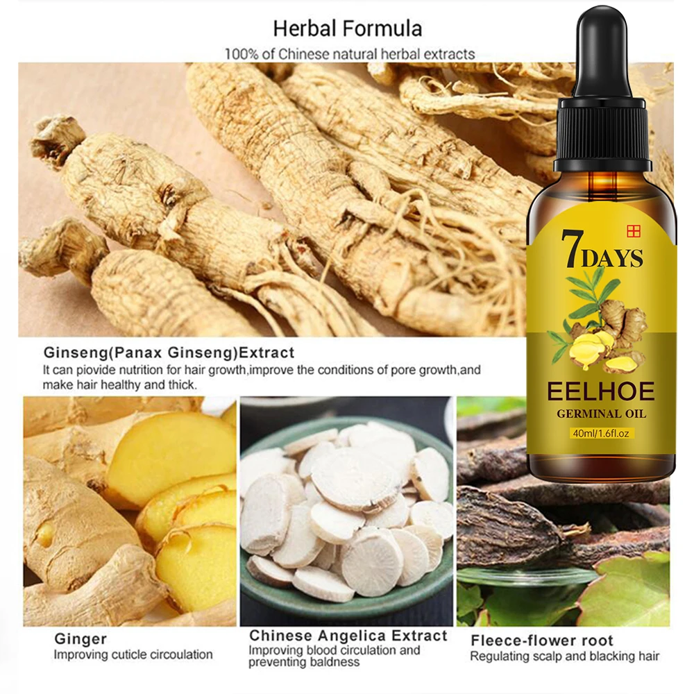Hair Growth Serum Fast Growing Hair Essential Oil Beauty Hair Care 10/20/40ml Dense Regrowth Ginger Hair Promoting Regeneration thumbnail 5
