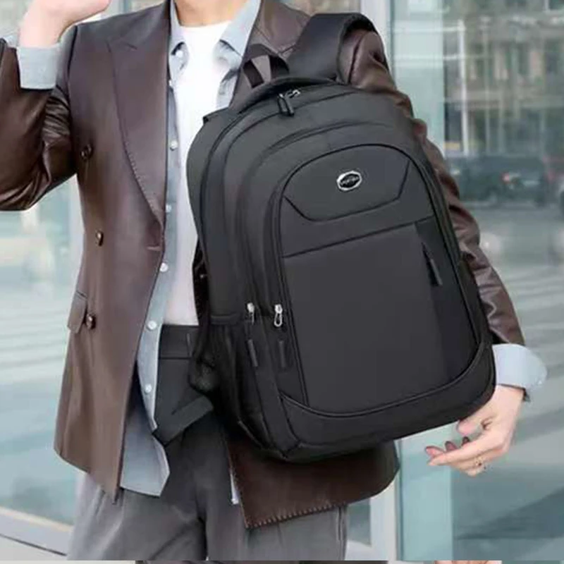 Men's and Women's Double-Shoulder Backpack - Solid Color - Business Travel, Business Trip, Commuting, Casual Use thumbnail 5