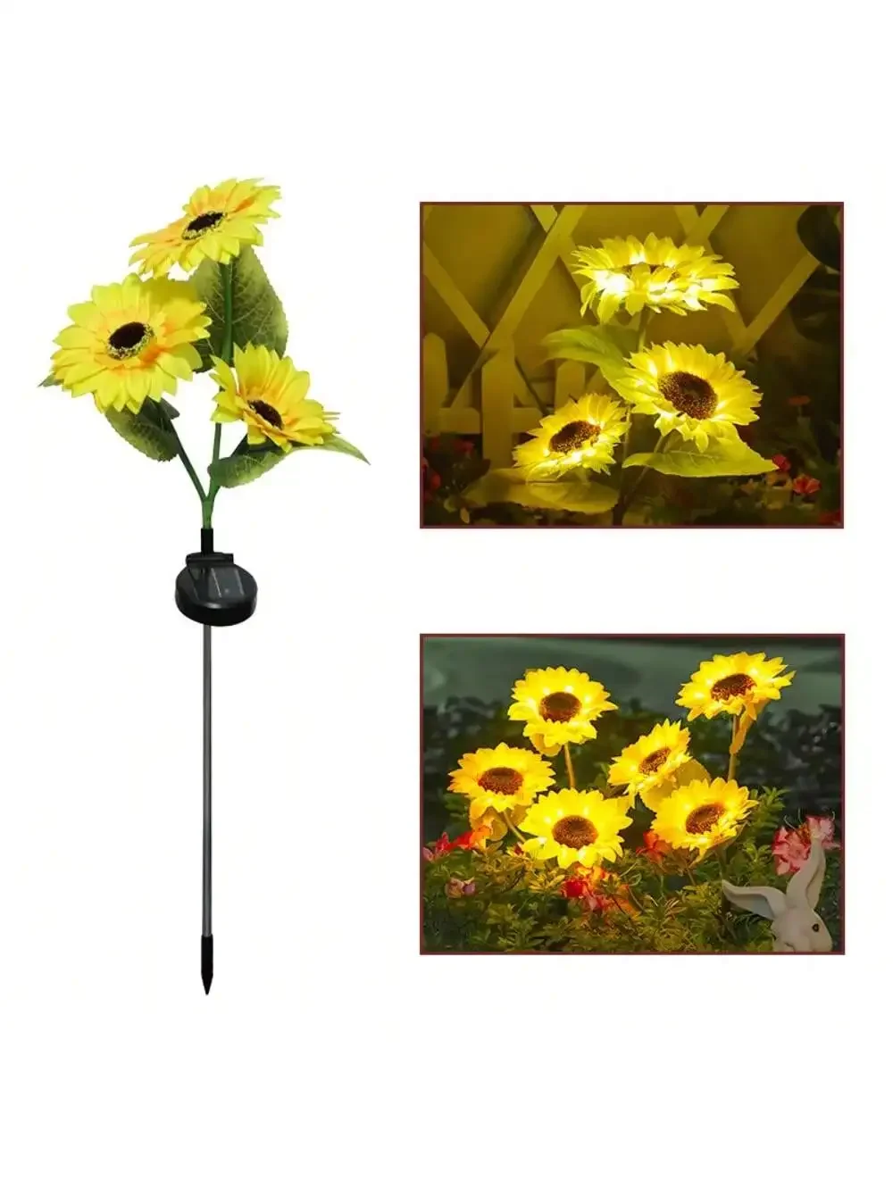 Solar Powered Sunflower Light Outdoor Waterproof LED Ground Insert Lawn Lamp For Garden Lawn Courtyard Decoration thumbnail 3