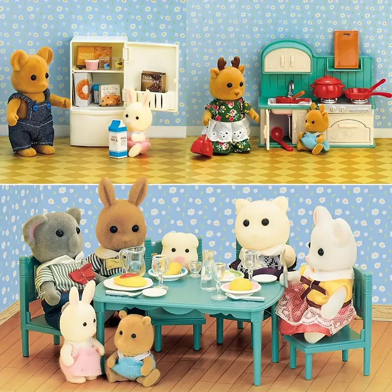 Toys Doll Forest Family Montessori Kitchen Miniature Doll House 1/12 Toy Kitchen Accessories Dollhouse Furniture Toys for Girls thumbnail 4