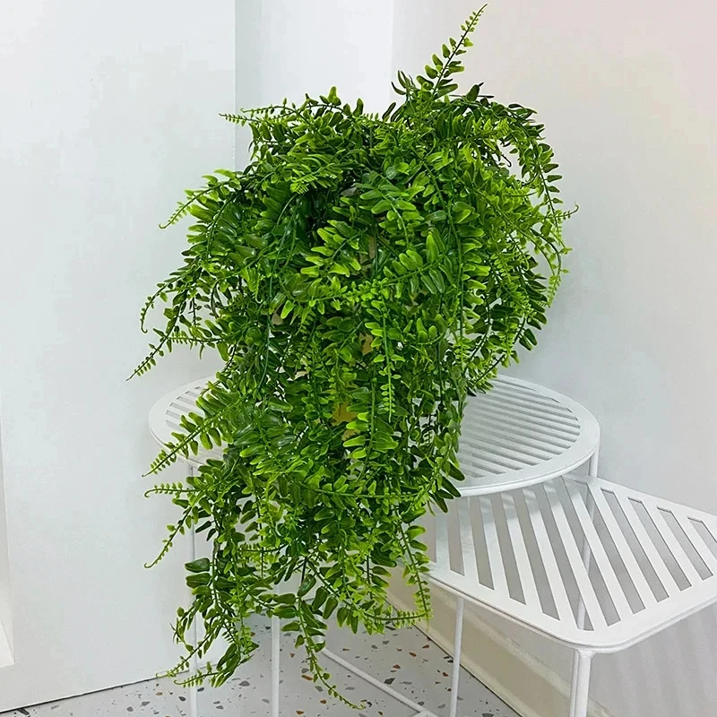 Persian fern Leaves Vines Home Room Decor Hanging Artificial Plant Plastic Leaf Grass Wedding Party Wall Balcony Decoration thumbnail 3