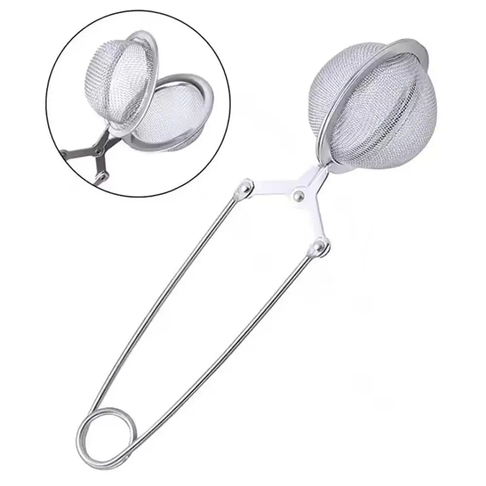 Reusable Steel Tea Infuser Sphere Mesh TeaStrainer Kitchen Handle Filter Spice Gadget Diffuser Anti-scald Coffee K1N9