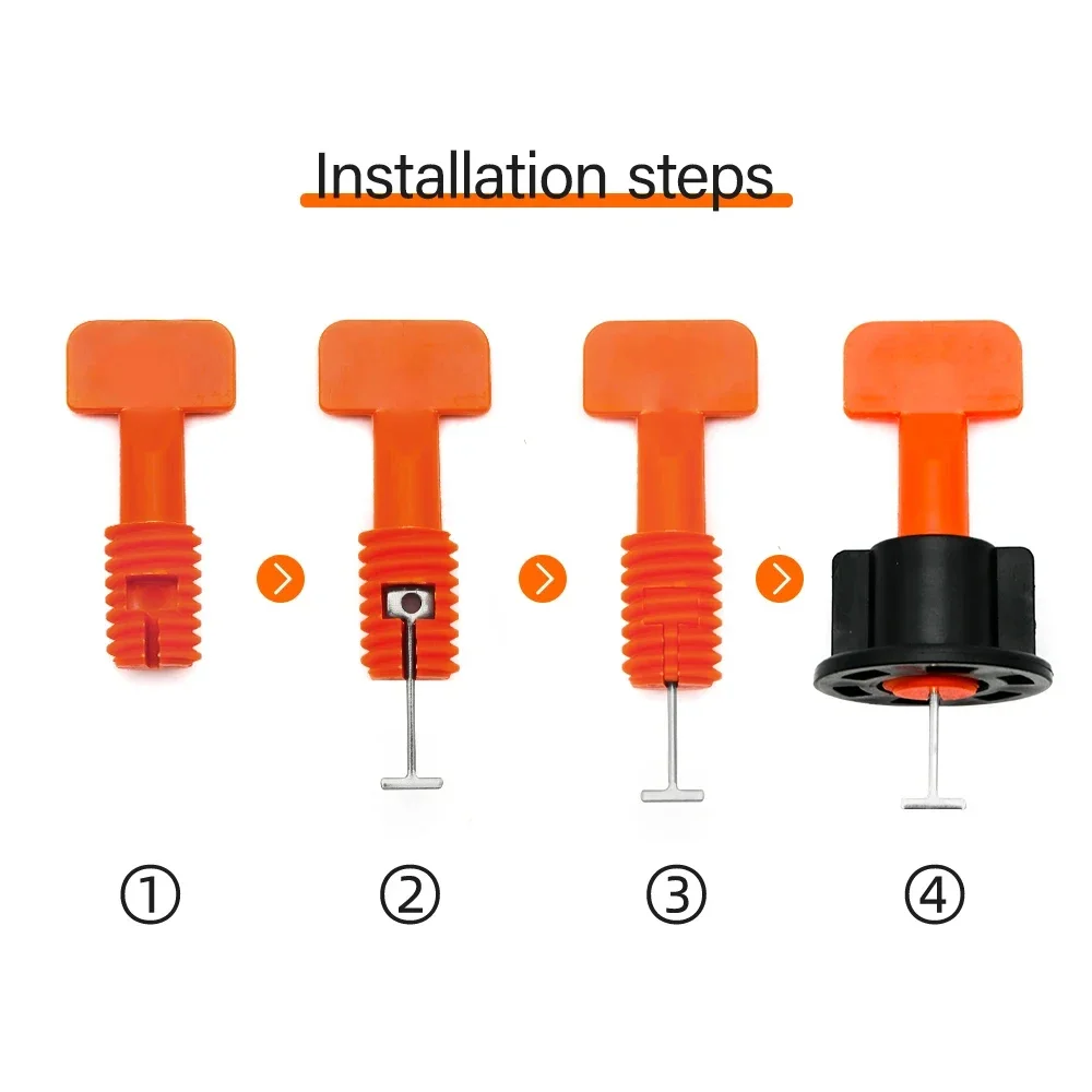 51-204Pcs Floor Tile Leveling System Clips Spacers Porcelain Ceramic Leveler Kit For Tile Laying Wall Fixing Construction Tools thumbnail 4