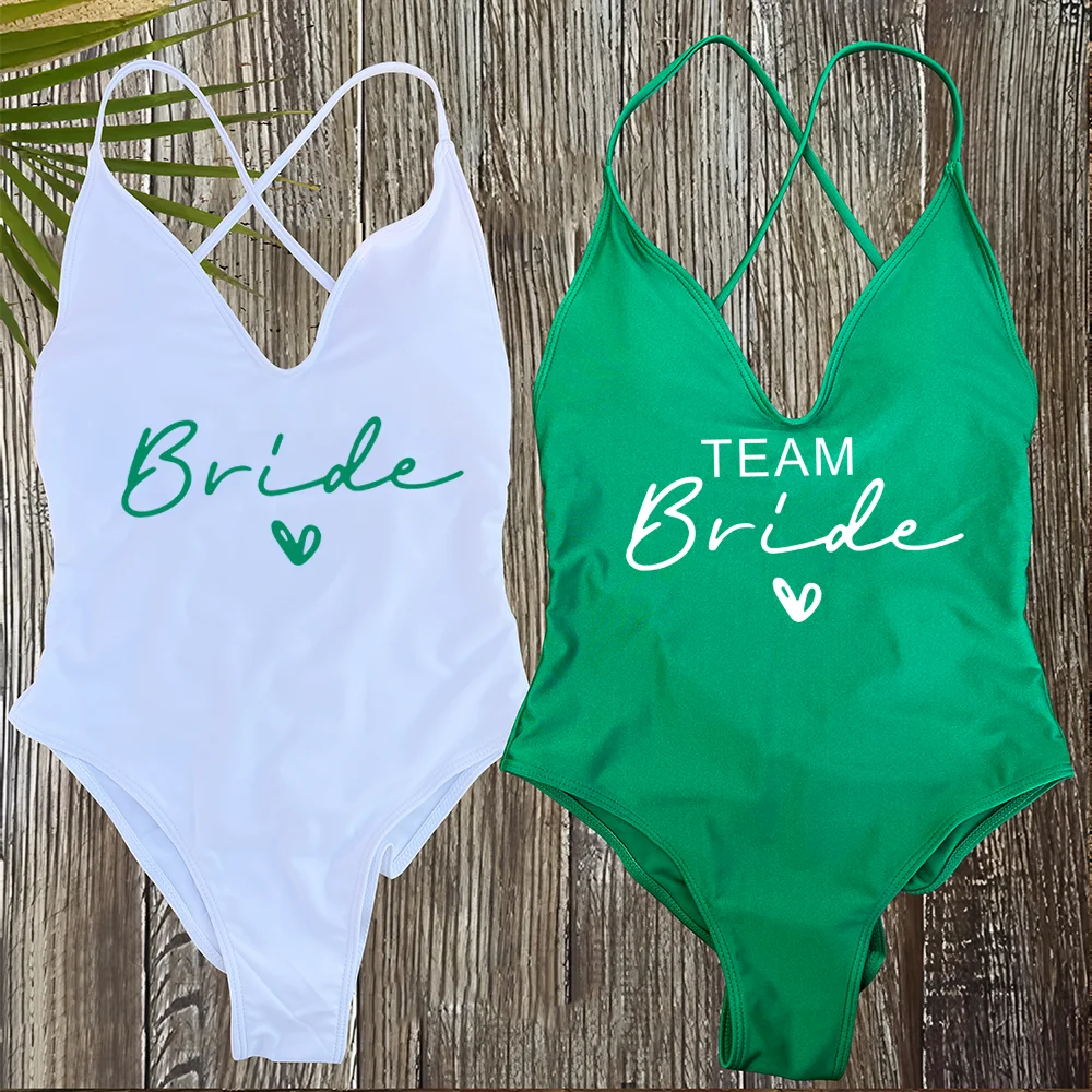 Sexy Padded One Piece Swimsuit Women Team Bride Swimwear Bikini Summer Bathing Suit Plus Size Beachwear Bachelorette Party Lady thumbnail 3