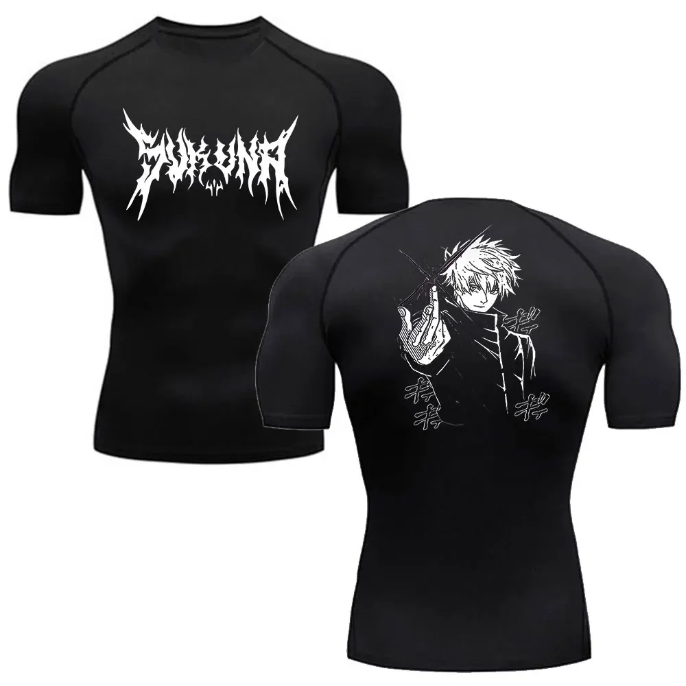 Anime Jujutsu Kaisen Compression Shirt Men Fitness Gym Sport Running T-Shirt Rashgard Tops Tee Quick Dry Short Sleeve T-Shirt thumbnail 3