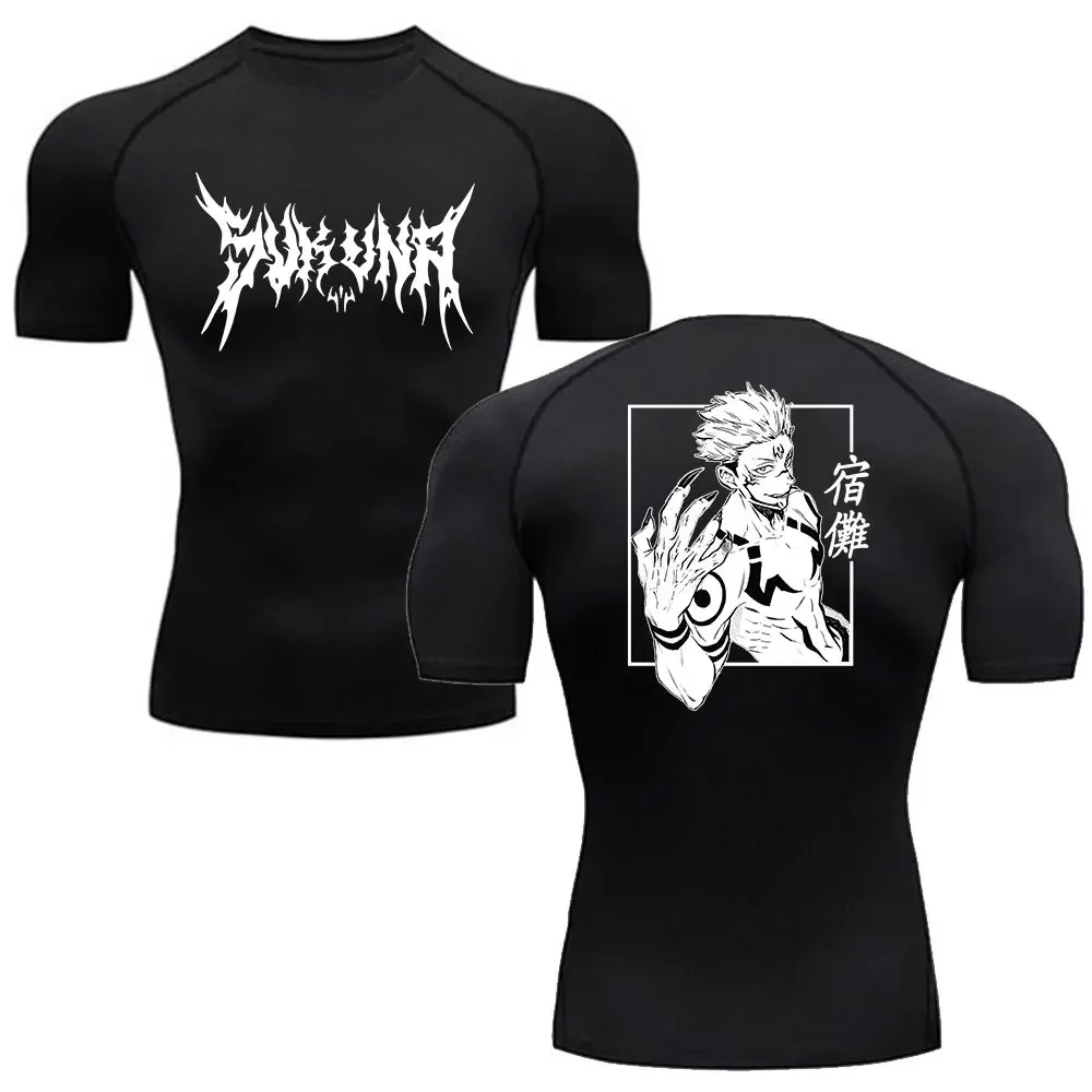 Anime Jujutsu Kaisen Compression Shirt Men Fitness Gym Sport Running T-Shirt Rashgard Tops Tee Quick Dry Short Sleeve T-Shirt thumbnail 4