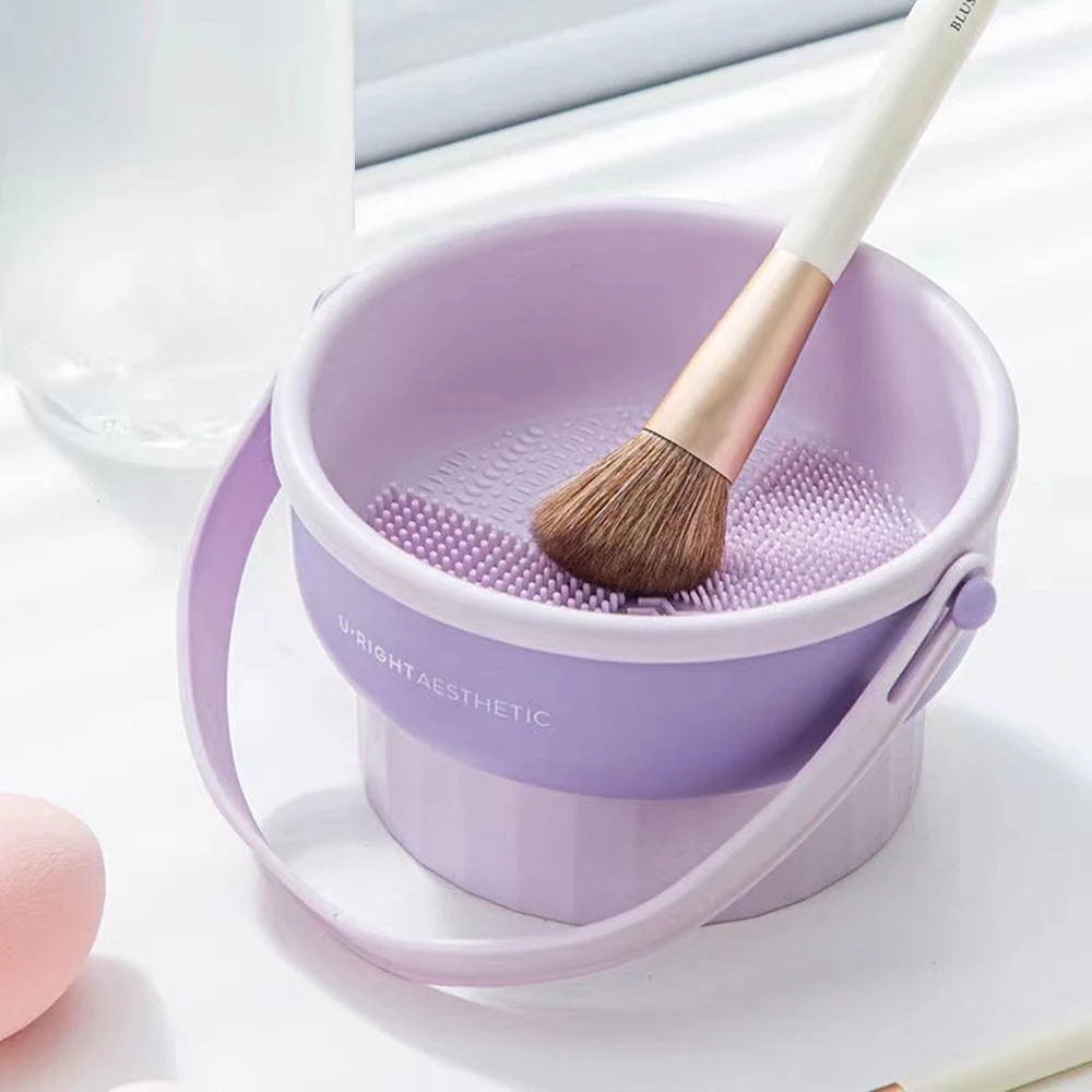 Makeup Brush Cleaning Bowl Beauty Egg Cleaning Tool Storage Set Brush Powder Puff Dry Cleaning Silicone Drying Shelf thumbnail 6