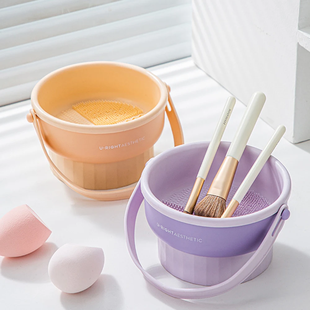 Makeup Brush Cleaning Bowl Beauty Egg Cleaning Tool Storage Set Brush Powder Puff Dry Cleaning Silicone Drying Shelf thumbnail 2