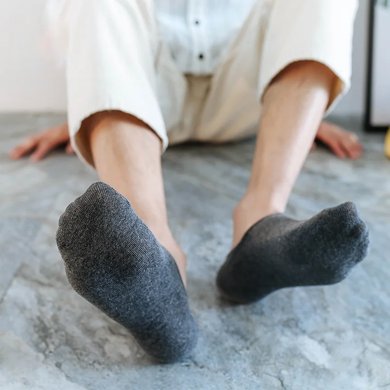5/10 Pairs Men's Invisible Socks Slippers Cotton Silicone Non-slip Summer No-show Ankle Socks Casual Breathable Thin Boat Sock thumbnail 5
