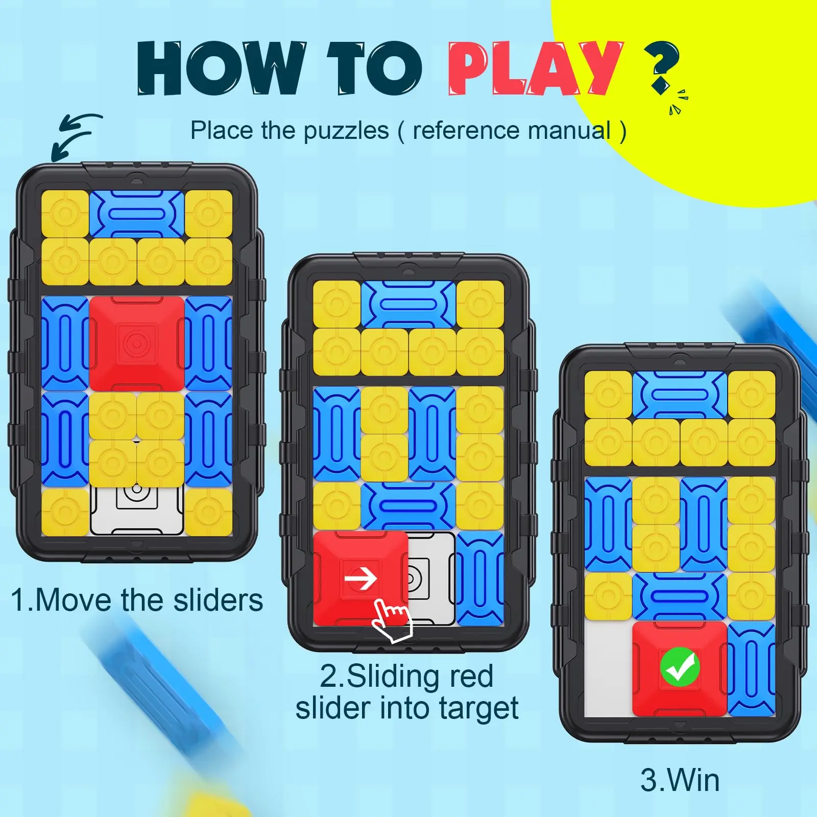 Slide Block Brain Game Challenge Huarong Road Brain Teaser Sliding Puzzles Logical Thinking Interactive Toy Board Game Kid Gift thumbnail 5