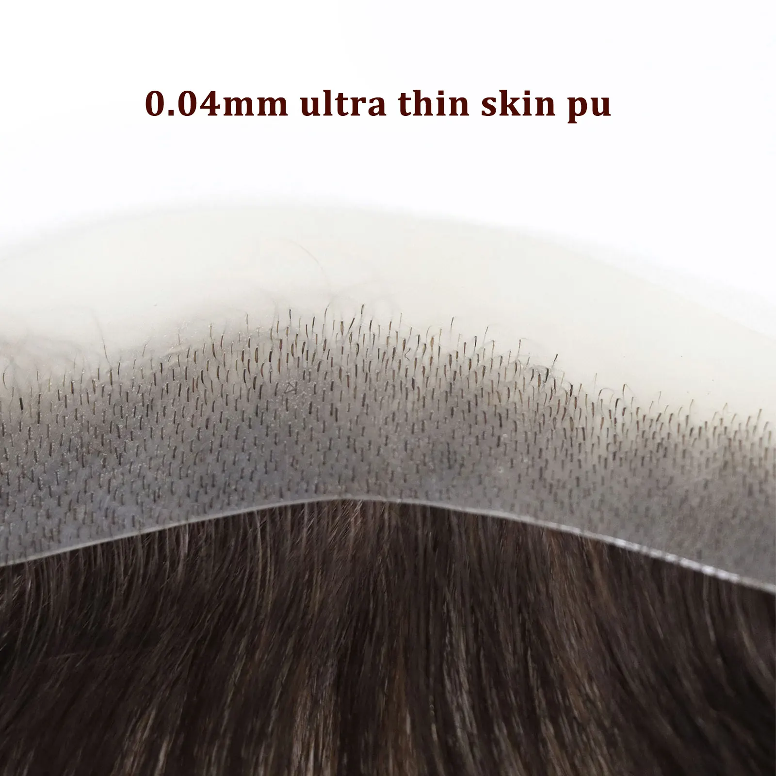 Men Toupee For Forehead 0.06mm Ultra Thin Skin #4 Brown Front Hairline Patch For Male Human Hair Wig Capillary Prosthesis Peruk thumbnail 4