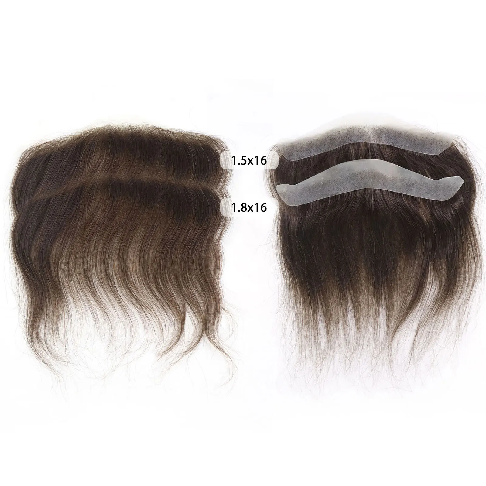 Men Toupee For Forehead 0.06mm Ultra Thin Skin #4 Brown Front Hairline Patch For Male Human Hair Wig Capillary Prosthesis Peruk thumbnail 5