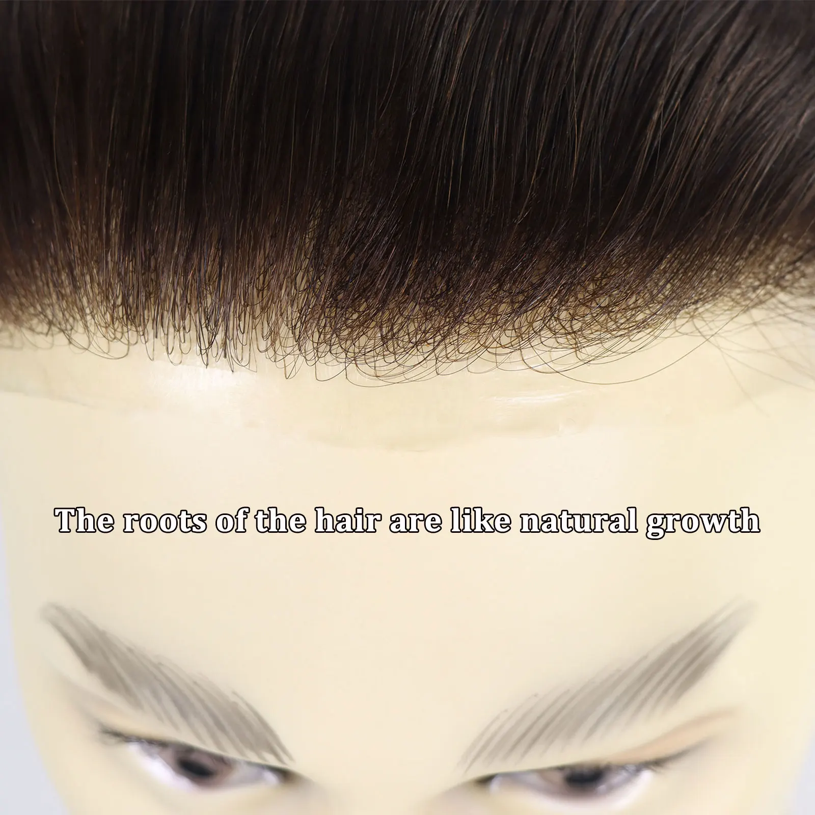 Men Toupee For Forehead 0.06mm Ultra Thin Skin #4 Brown Front Hairline Patch For Male Human Hair Wig Capillary Prosthesis Peruk thumbnail 3