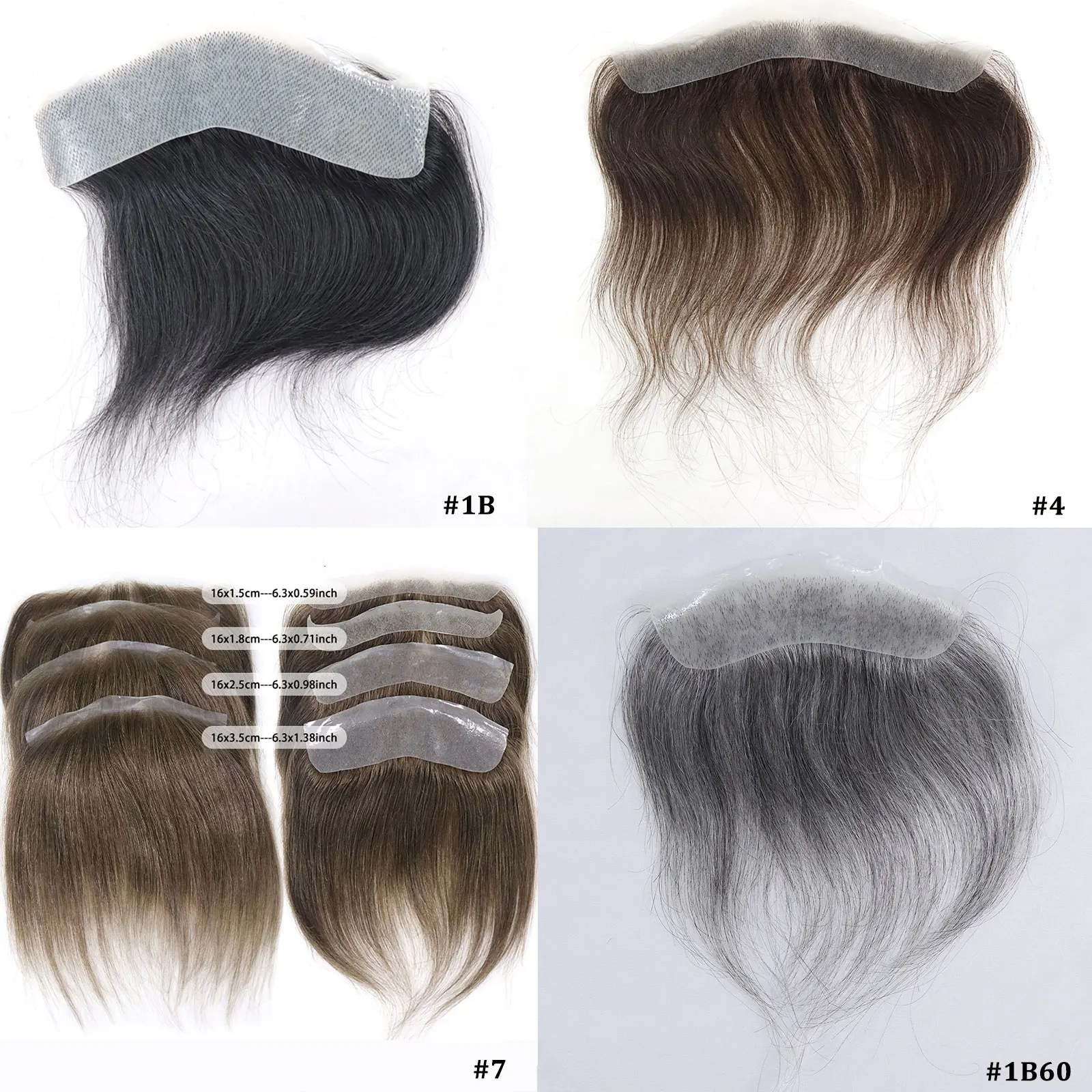 Men Toupee For Forehead 0.06mm Ultra Thin Skin #4 Brown Front Hairline Patch For Male Human Hair Wig Capillary Prosthesis Peruk thumbnail 6