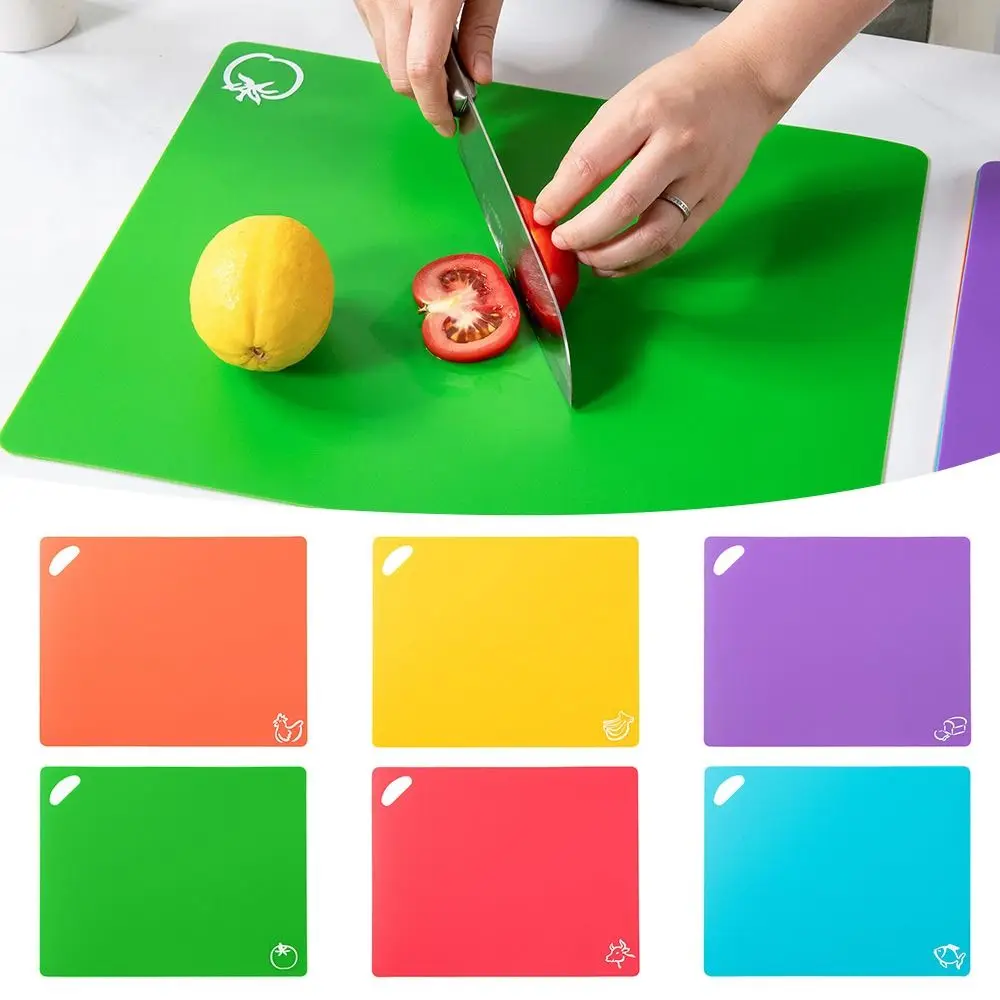Portable Cutting Mat Set Colorful Kitchen Cutting Board Flexible Non-Stick Easy Clean Modern Cutting Boards Kitchen Tools