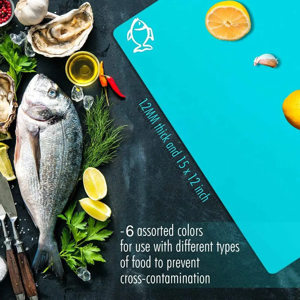 Portable Cutting Mat Set Colorful Kitchen Cutting Board Flexible Non-Stick Easy Clean Modern Cutting Boards Kitchen Tools thumbnail 4