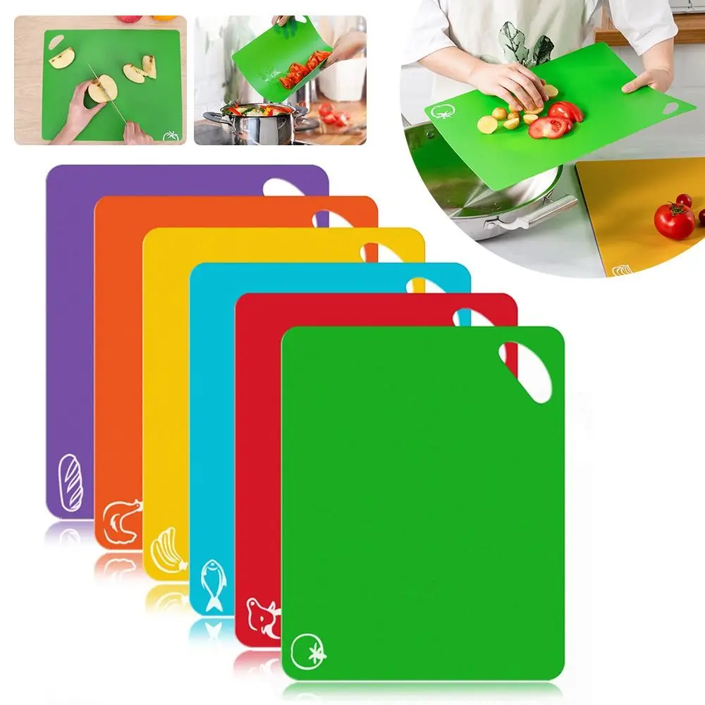 Portable Cutting Mat Set Colorful Kitchen Cutting Board Flexible Non-Stick Easy Clean Modern Cutting Boards Kitchen Tools thumbnail 3