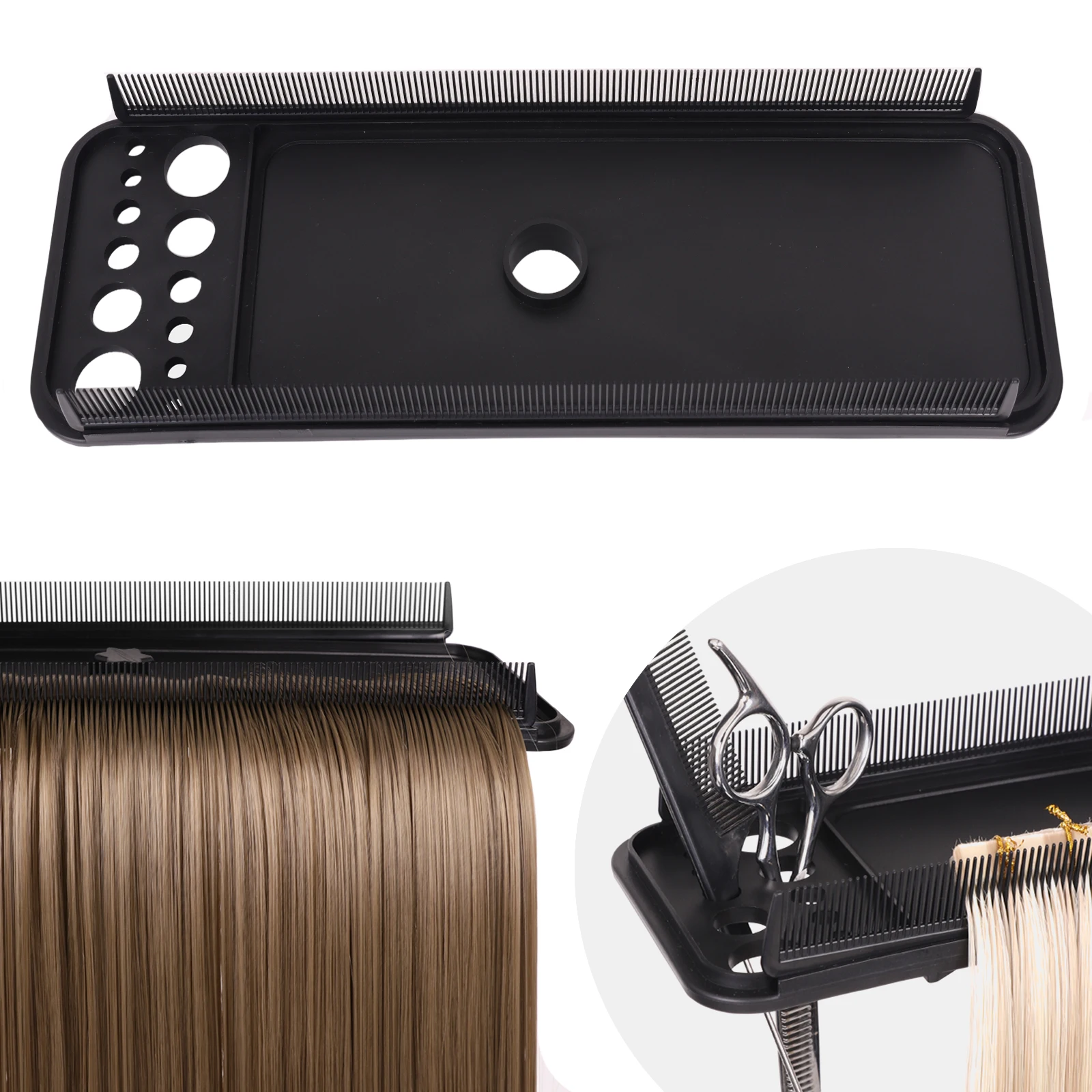 Double-Side Teeth Extension Display Tray Multifunction Hair Tray For Wig Stand Easy To Place Salon Hairdressing Styling Tool thumbnail 3