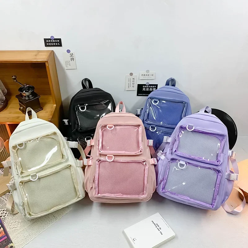 Japanese Kawaii Itabag Women New 2026 Transparent Backpack Women Large Capacity Ita Backpack School Bags for College Student JK thumbnail 6
