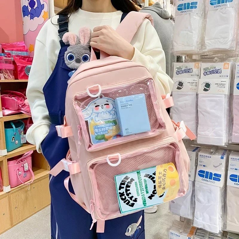 Japanese Kawaii Itabag Women New 2026 Transparent Backpack Women Large Capacity Ita Backpack School Bags for College Student JK thumbnail 3