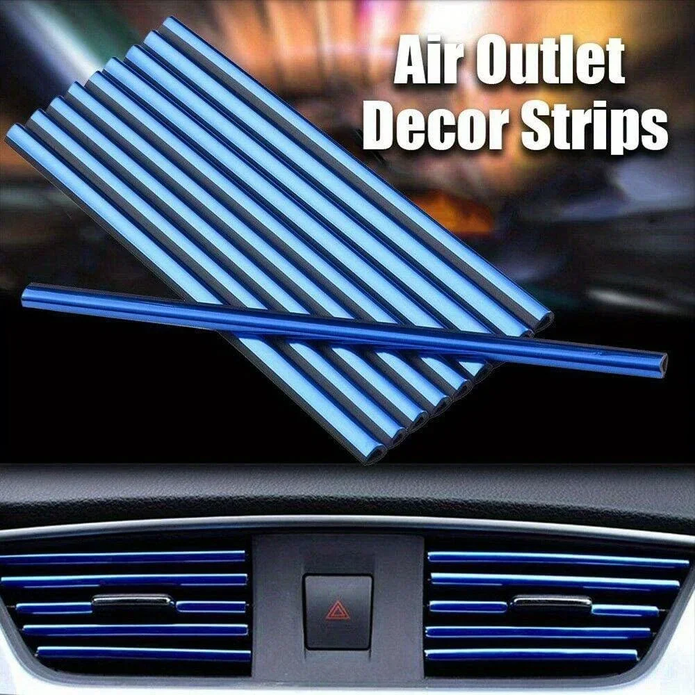 10Pcs Car Air Conditioner Decoration Strip for Vent Outlet, Universal Waterproof Bendable Air Vent Outlet Trim Decoration thumbnail 3