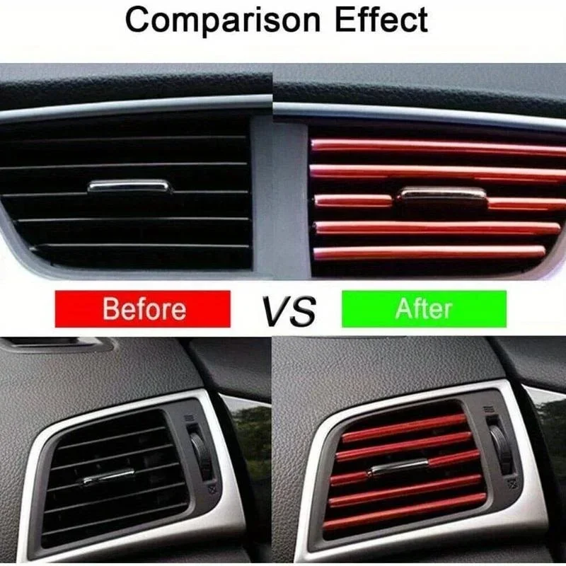 10Pcs Car Air Conditioner Decoration Strip for Vent Outlet, Universal Waterproof Bendable Air Vent Outlet Trim Decoration thumbnail 5