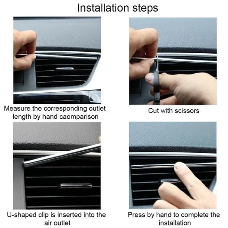 10Pcs Car Air Conditioner Decoration Strip for Vent Outlet, Universal Waterproof Bendable Air Vent Outlet Trim Decoration thumbnail 6
