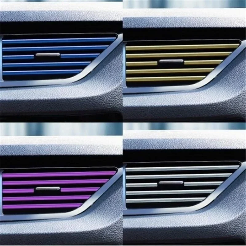 10Pcs Car Air Conditioner Decoration Strip for Vent Outlet, Universal Waterproof Bendable Air Vent Outlet Trim Decoration thumbnail 2