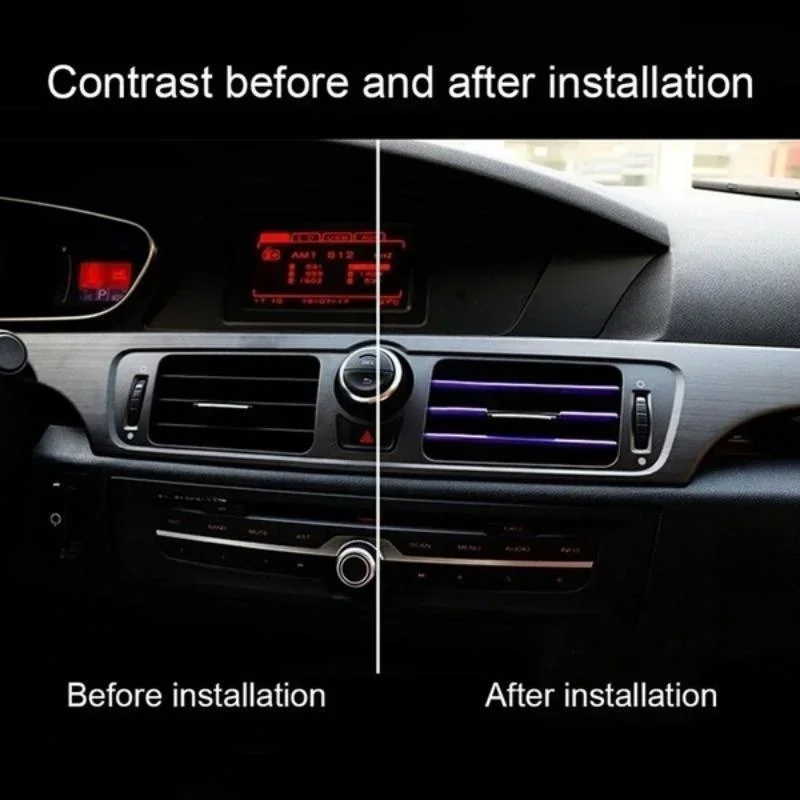 10Pcs Car Air Conditioner Decoration Strip for Vent Outlet, Universal Waterproof Bendable Air Vent Outlet Trim Decoration thumbnail 4