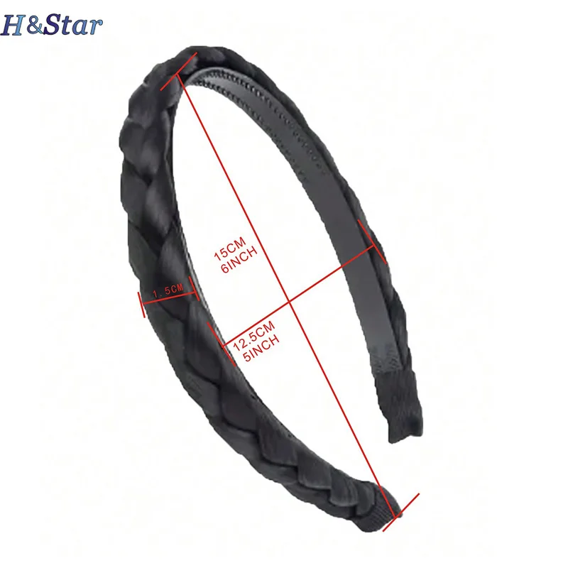 H&STAR Synthetic Braided Headband  Hair Band Tooth Non-slip Fishbone Braid Style Hairdband Pressure Accessories Ladies Headwear thumbnail 3
