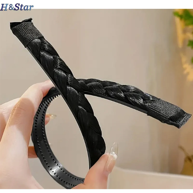 H&STAR Synthetic Braided Headband  Hair Band Tooth Non-slip Fishbone Braid Style Hairdband Pressure Accessories Ladies Headwear thumbnail 4
