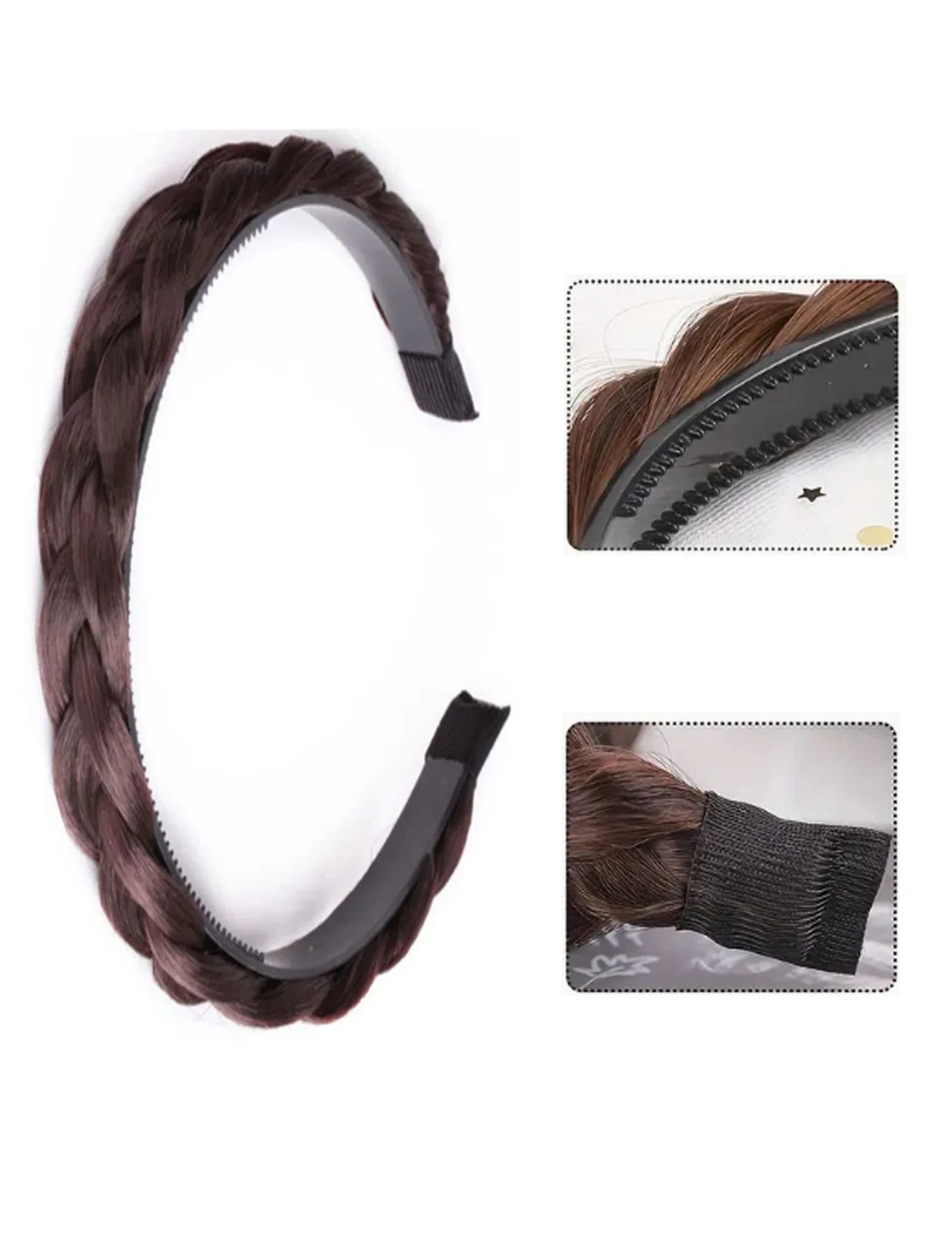 H&STAR Synthetic Braided Headband  Hair Band Tooth Non-slip Fishbone Braid Style Hairdband Pressure Accessories Ladies Headwear thumbnail 6