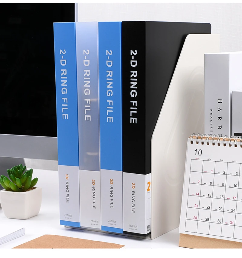 2-ring File Binder File Folder A4 Binder Folder Cover Office Document Organizer Can Hold 200 Sheets Test Paper Desk Organizer thumbnail 3