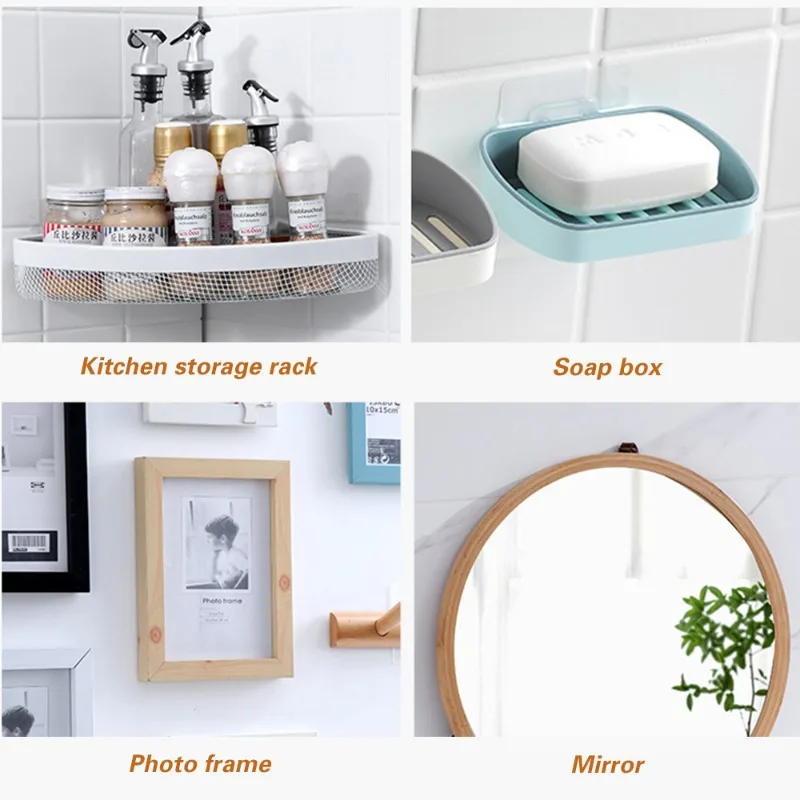 40/2pcs Double Side Hooks Transparent Invisible Traceless Hook Self-Adhesive Wall Storage Holder Kitchen Bathroom Towel Key Rack thumbnail 6