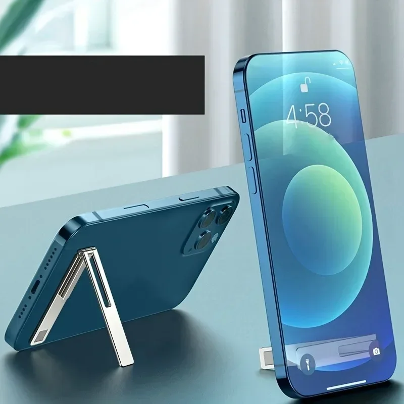 Ultra-thin Minimalist Mobile Phone Holder Metal Folding Back Stick Phone Desktop Holder Portable Mobile Support Phone Stand thumbnail 3
