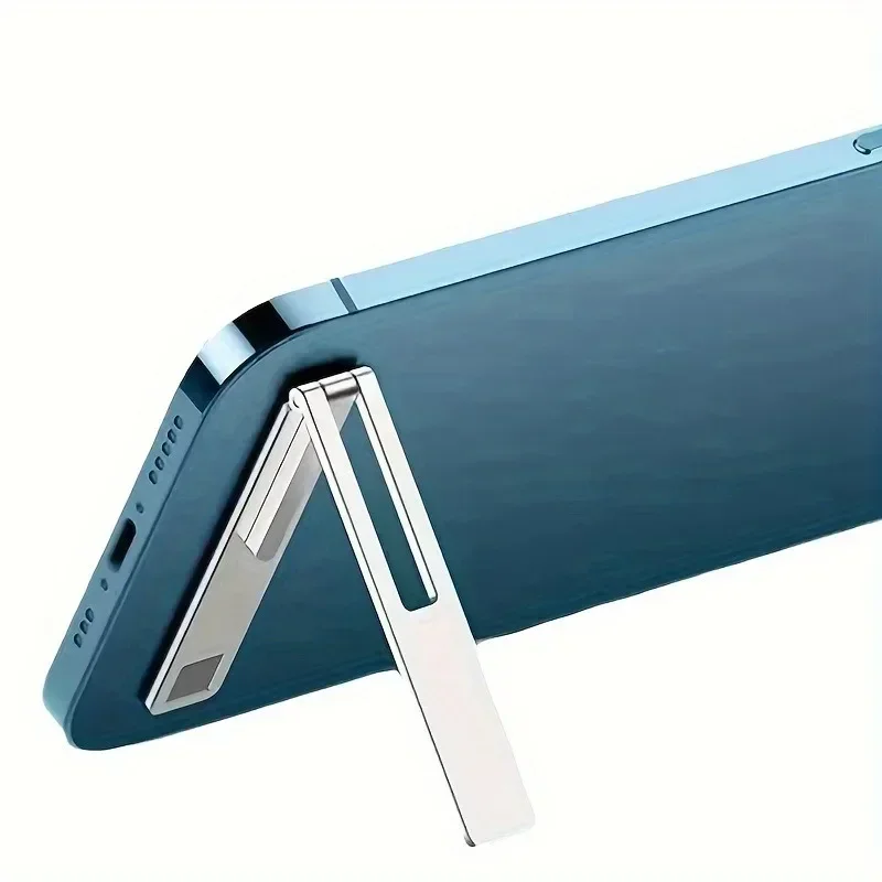 Ultra-thin Minimalist Mobile Phone Holder Metal Folding Back Stick Phone Desktop Holder Portable Mobile Support Phone Stand thumbnail 6