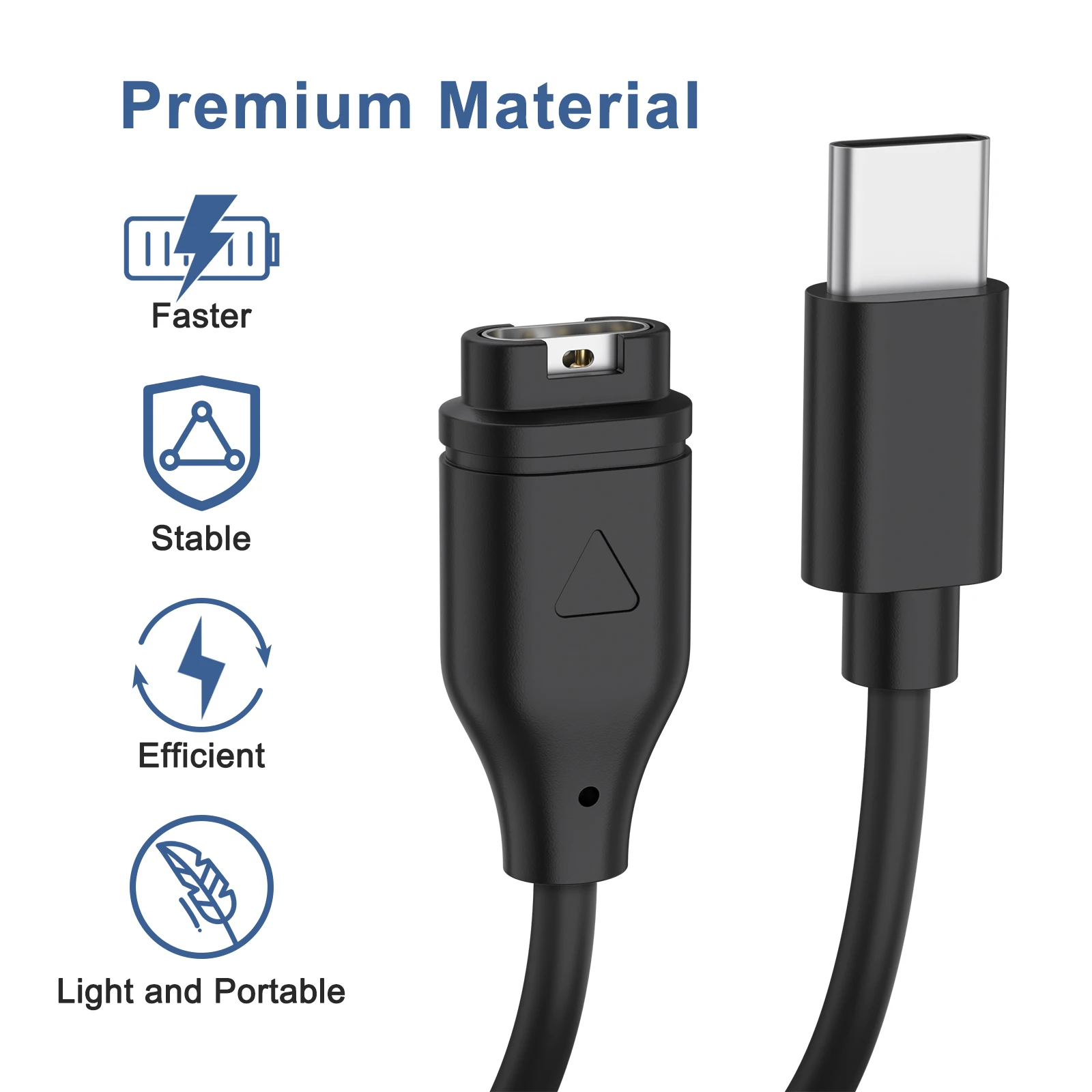 Type C Watch Charger Cable for Garmin Venu2/VenuSq2/3/3S Fenix 5/6/7 Vivoactive4/4S/3 Fast Charging Cord For Forerunner 965/266 thumbnail 2