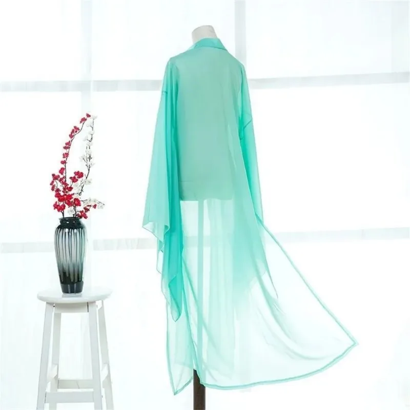 Hanfu Cardigan Ancient Chinese Sleeve Shirt Tang Dynasty Thin Chiffon Classical Folk Dance Clothes Cosplay Stage Costume thumbnail 6