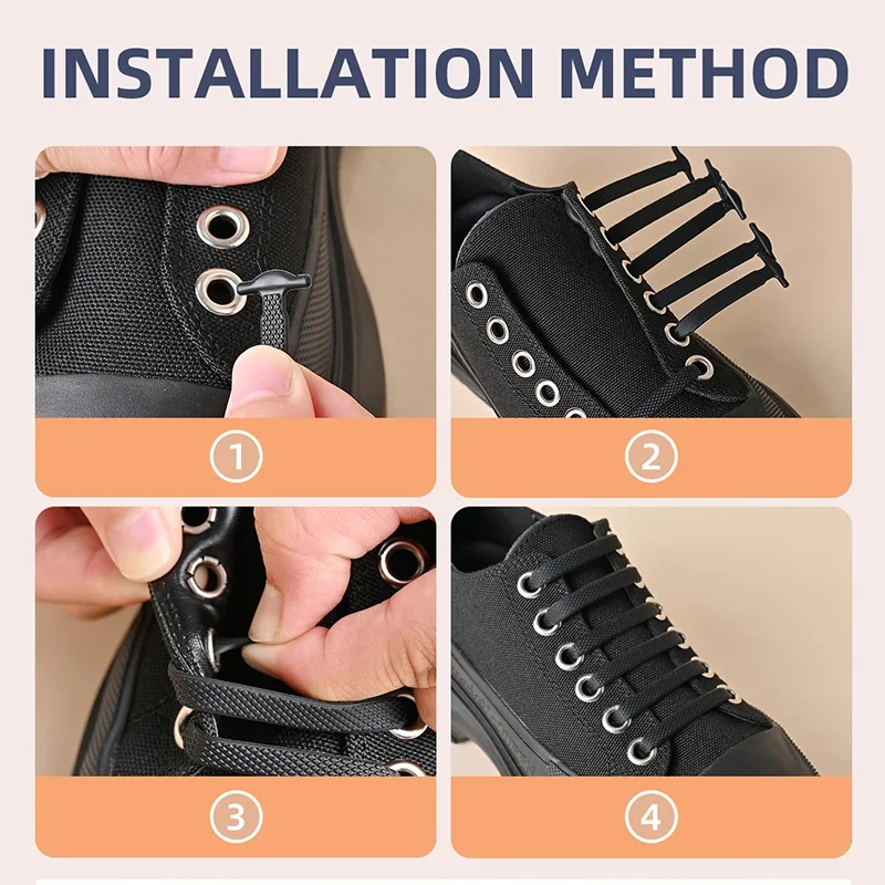 16pcs Silicone Shoelaces No Tie Shoelaces Without Ties Elastic Lace Shoelace Kids Adult Creative Lazy Silicone Laces Rubber Lace thumbnail 3