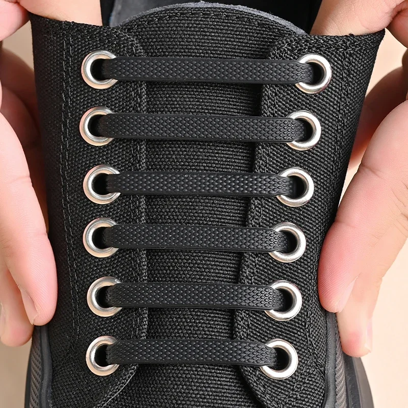 16pcs Silicone Shoelaces No Tie Shoelaces Without Ties Elastic Lace Shoelace Kids Adult Creative Lazy Silicone Laces Rubber Lace thumbnail 2