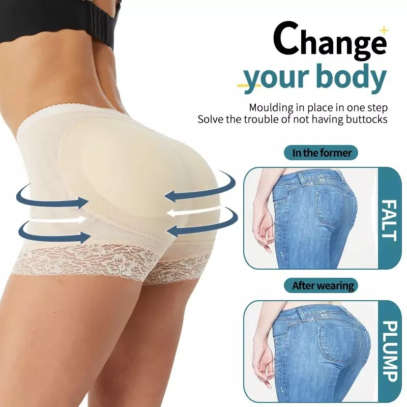 Women Butt Lifter Panty Fake Buttock Body Shaper Padded Underwear Lady Lift Bum High Waist Tummy Control Hip Panties thumbnail 2