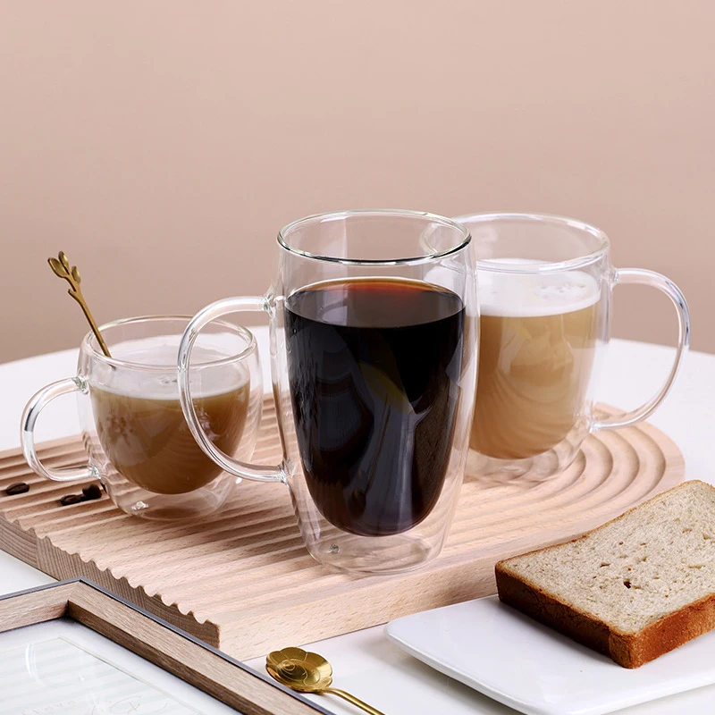 80/650ml Heat Resistant Double Wall Tea Glass Cup Beer Coffee Handmade Creative Healthy Cold Beverage Transparent Drinkware Mugs thumbnail 2