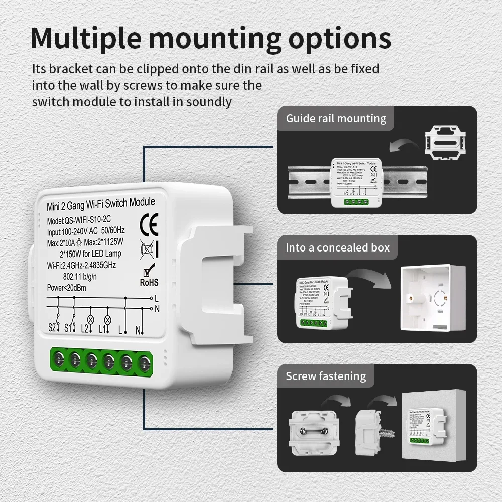 TNCE Tuya Switch Light Curtain Dimmer WIFI Zigbee, Smart DIY MINI Module, Roller Blinds Shutter Breaker, voice alexa google home thumbnail 3